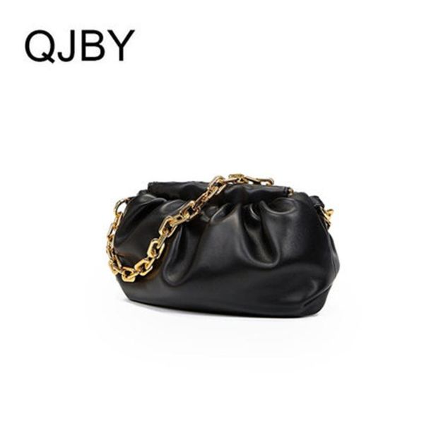 

new 2020 cloud handbag lady tide soft leather dumpling pleated thick chain cross body bag fashion armpit women bag