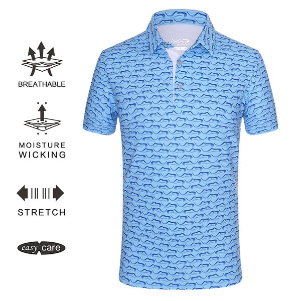 

eagegof quick dry male short sleeve golf tshirt man business casual non iron polo shirts regular fit anti uv golf clothing, Black;blue