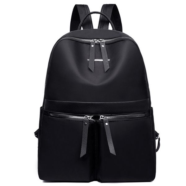 

new-new korean version of the tide oxford waterproof backpack casual large capacity ladies travel bag black