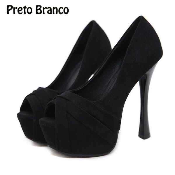 

preto branco all season one shoe waterproof platform shallow thin heel high heels one shoe sandals shoes woman14cm heels jxq, Black