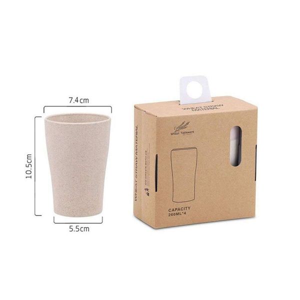 

eco friendly healthy wheat straw biodegradable mug, cup for water, coffee, milk, juice, tea (4pcs ) other dinnerware
