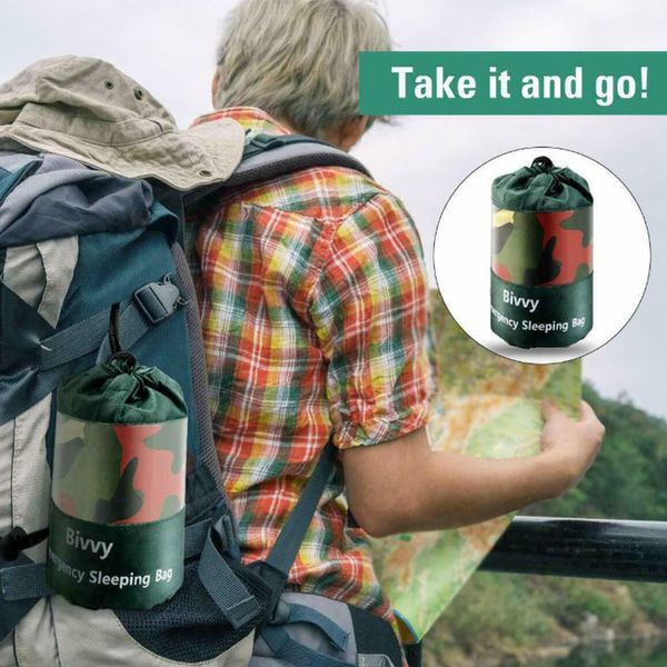 

camping travel hiking portable practical sleeping bag with a mountaineering whistle emergency sleeping bag outdoor accessories