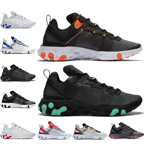 

2019 new volt taped seams react element 55 undercover x upcoming running shoes solar triple black designer sports men women sneakers