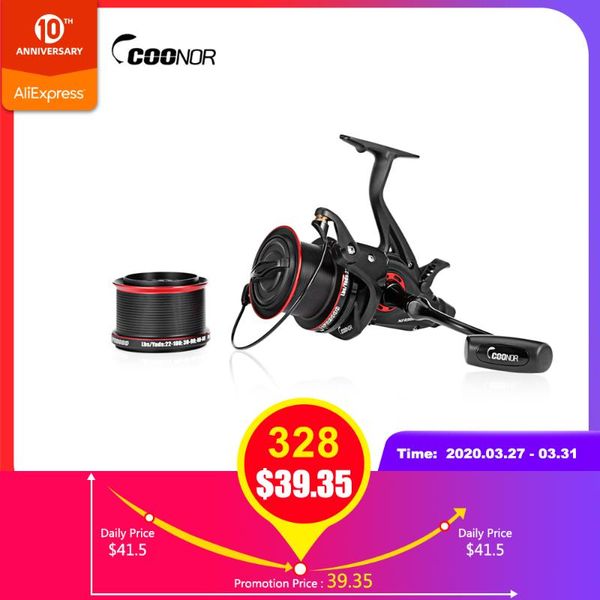 

coonor nfr9000 + 8000 12 + 1bb 4.6:1 full metal spinning fishing reel with double spool folding handle for fishing