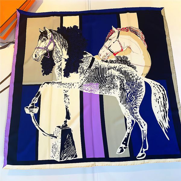 

рука прокат лошадь печати шарф для женщин 90 90 сатин новый vintage шелковый шарф ручной хиджаб шали платки шарфы палантины для дам curling, Blue;gray