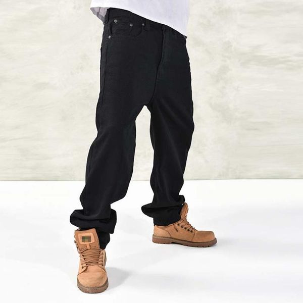 

autumn winter mens jeans black denim pants cotton casual long trousers loose baggy hip hop harem pants wide leg big size 30-46, Blue