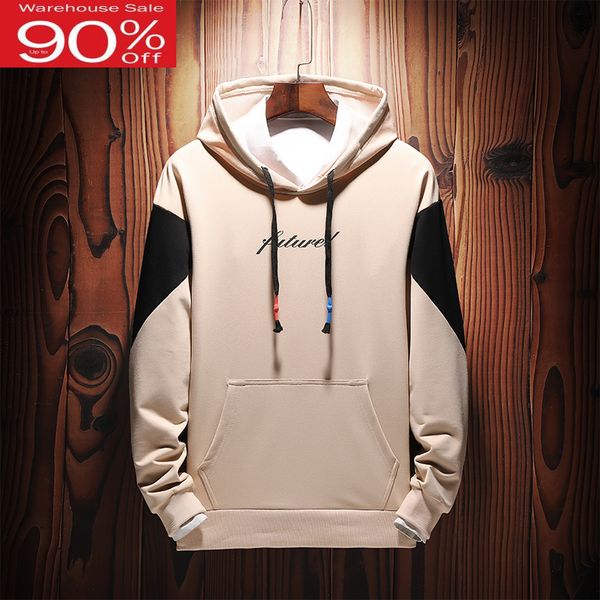 

men sweatshirts street fashion 2020 new spring and autumn patchwork male hoodies teenager boy coat letter korean style h16, Black