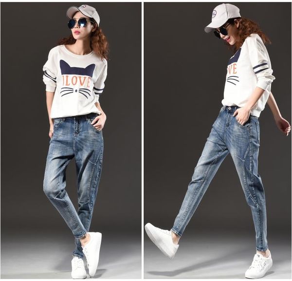 

light blue show thin trousers easy leisure beam foot banana baggy pants pants turnip pants