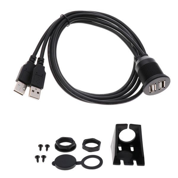 

dual usb2.0 extension panel flush mount cable dashboard