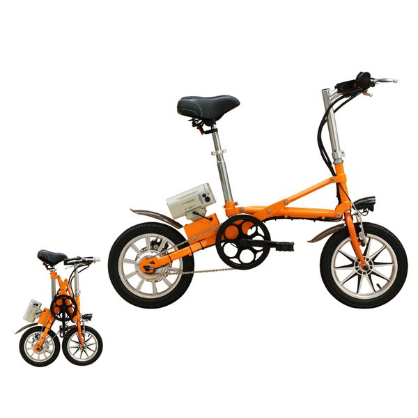 

lithium battery folding e bike e-moped folding electric bike 14 inch mini foldable ebike 250w, Silver;blue