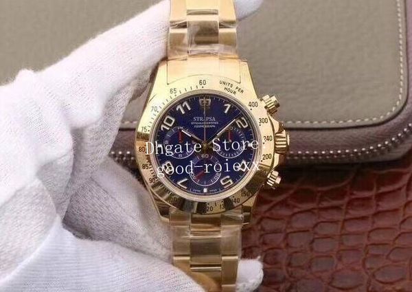 

luxury men's automatic green blue dial watches mens cal.4130 movement chronograph watch men 116508 gold 116528 cosmograph eta wristwatc, Slivery;brown