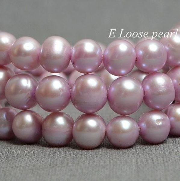 2019 New Arriver Loose Pearl Jewelley, patata tonda vere perle d'acqua dolce viola rosa perline sfuse 7-8mm un filo pieno 14 pollici