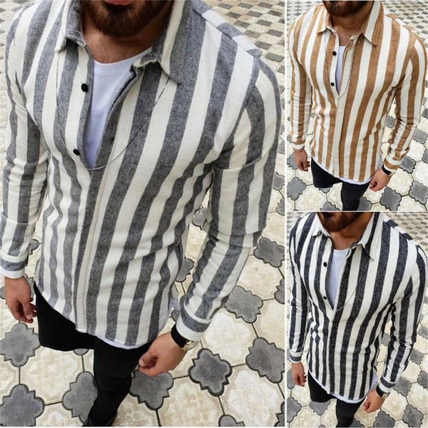

us luxury men casual shirts slim fit long sleeve formal striped, White;black