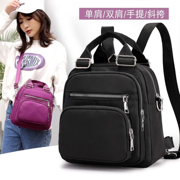 

fashion lightweight multifunctional bag women's casual large capacity lightweight backpack waterproof nylon cloth backpack