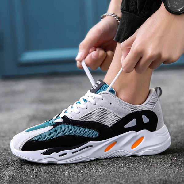 

new men's couple mesh shoes retro running shoes men and women sports, Black