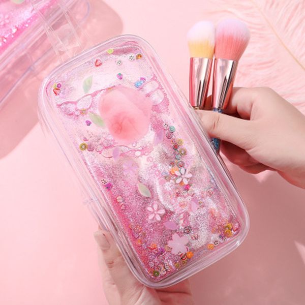 

cute avocado transparent pencil case school student office stationery makeup bag -opk