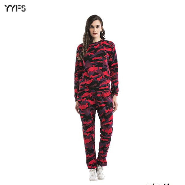 

women designer large size season camouflage suit two-piece plus velvet round neck sweater pants sports shirt women xvxy, Gray