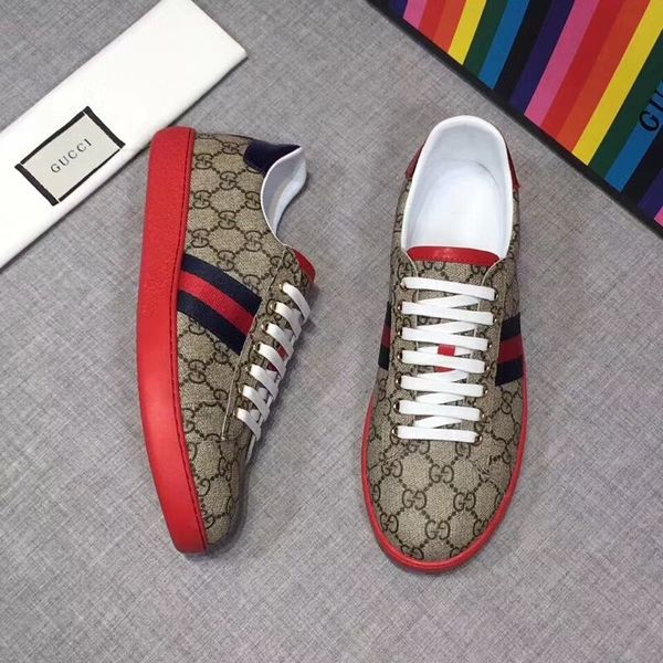 

New de igner hoe man tiger bee pearl blue red tripe di tre ed luxury hoe real canva fa hion ace neaker ize 35 45, Black