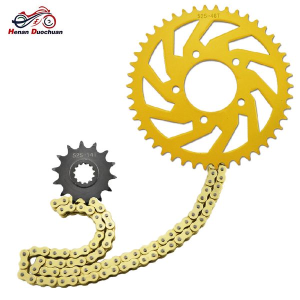 

525-14t 525-46t motorcycle transmission chain and front rear sprocket kit for benelli 600 bn600 bj600 bn bj 600 525 14t 46t