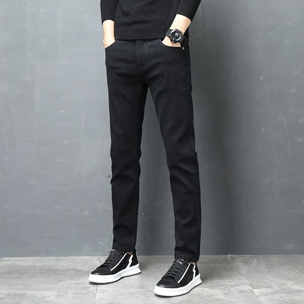 

джинсы для мужчин slim fit брюки 2020 новые классические мужские джинсовые дизайнерские брюки повседневные узкие прямые осенние уличные, Blue