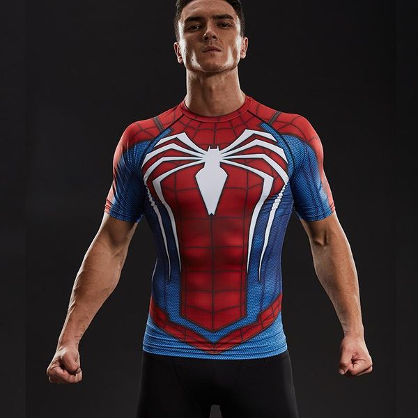 

raglan sleeve compression shirts spiderman 3d printed t shirts men 2018 new crossfit for male fitness bodybuilding clothing outfits, White;black