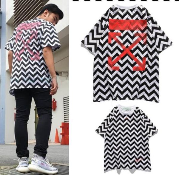 

street trend mens t-shirts macau limited zebra arrow print loose couple t-shirts men short tee, White;black