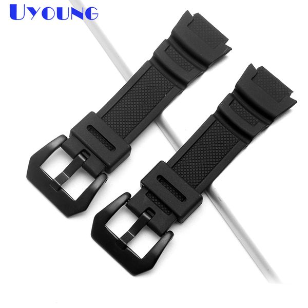 

silicone rubber watch band 26*18mm watch strap waterproof strap black band convex mouth bracelet wristband for casi o, Black;brown
