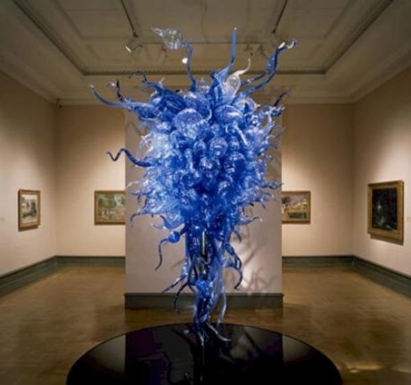 

very popular blue glass crystal chandelier led light home l art decorative hand blown glass art chandelier lighting