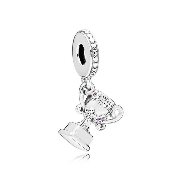 

new 100% 925 silver 1:1 genuine glamour honor trophy pendant fit diy bracelet original jewelry women fashion jewelry 797257npr, Black