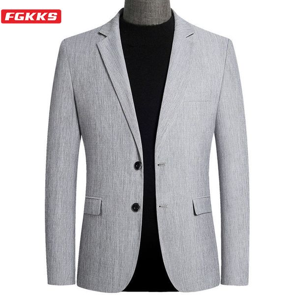 

fgkks short blazer mens brand spring autumn men blazer fashion men business casual clothing slim suit jacket, White;black