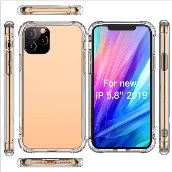 

clear phone cases for iphone 11 xs max xr x 8 plus note 10 super anti-knock soft tpu transparent protect cover shockproof case