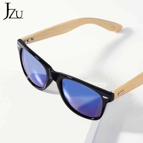 

jzu wood fashion sunglasses men women square bamboo sun glasses for women men mirror big retro oversized de sol masculino, White;black