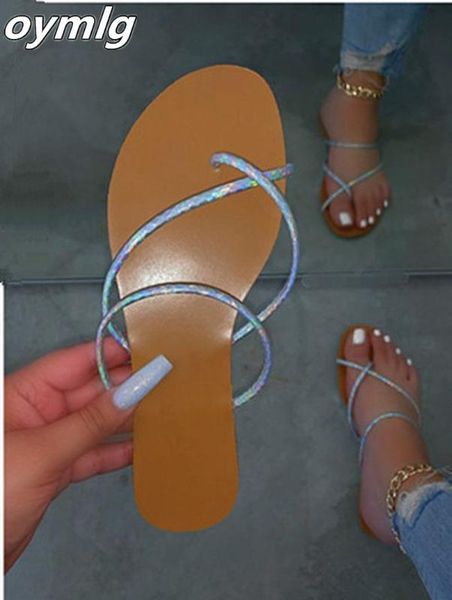 

summer flat slippers thin ropes slides simple flip flops flat heel slip on causal fashion outdoor beach female ladies shoes, Black