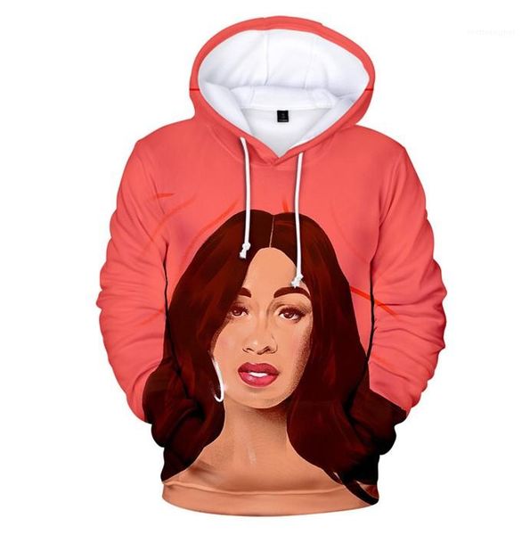 

b цифровой печати шляпа кофты красочные с длинным рукавом обычная круглый вырез женские дизайнерские толстовки женский рэпер карди, Black