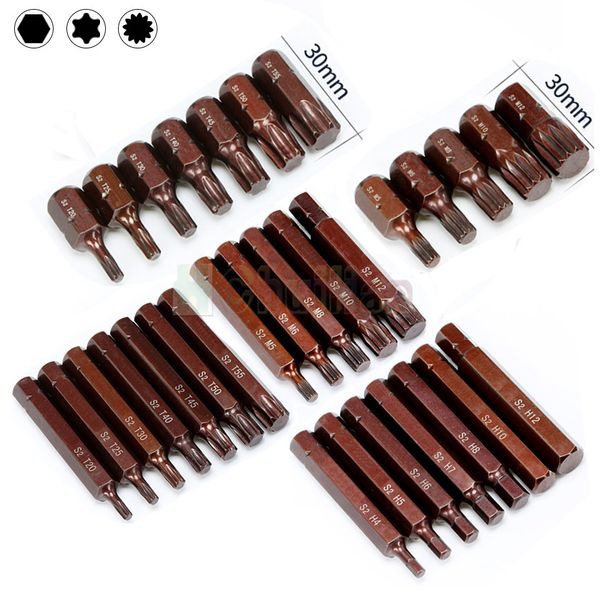 

10mm 8/3 shank torx spline screwdriver bit set hexagon socket wrench adapter set car hand tools repair kit s2 alloy steel bits