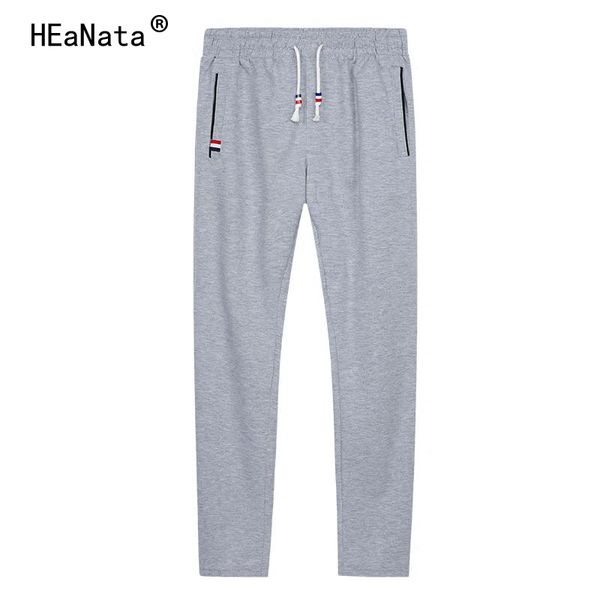 

men straight jogger pants casual skinny mens track pants streetwear sweatpants sportswear elastic waist trousers men, Black
