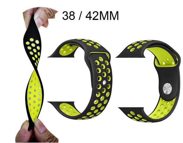 

31color hot ale rubber trap watchband brand watchband with 38mm 42mm ilicone wri tband with watch port edition hole v fitbit