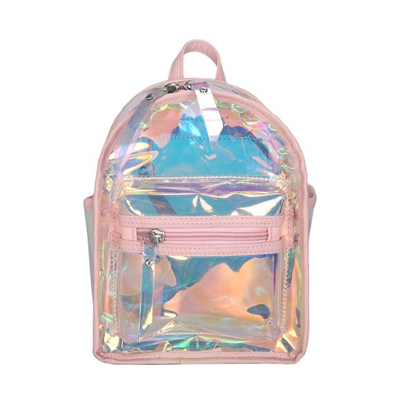

mini travel bags silver laser backpack women girls shoulder bag leather holographic backpack school bags for teenage girls