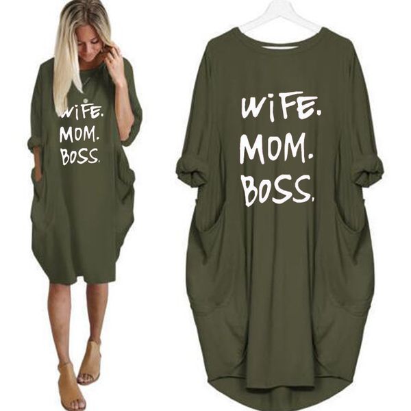 

vintage plus size women dress fashion letter printing loose midi dress autumn long sleeve pockets streetwear womens clothing 5xl, Black;gray