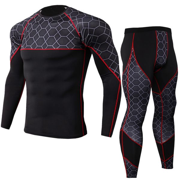 

mens running спортивная одежда костюм compression tight t рубашка / брюки комплект беговая спортивные костюмы мужской gym обучение спортивна