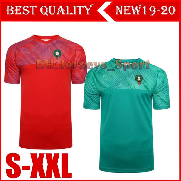 

new 2019 morocco soccer jerseys home away 2020 maillot de foot ziyech boufal fajr munir ait bennasser amrabat football shirts, Black;yellow