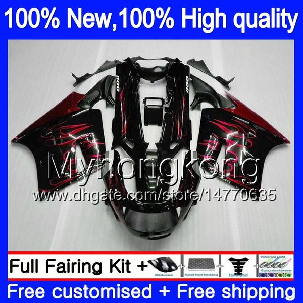 ZZR-1100 für KAWASAKI ZX11 ZZR 1100 1993 1994 1995 1996 1997 208MY.19 ZZR1100 ZX 11R ZX-11R 93 01 ZX11R 93 94 95 96 97 Verkleidung Rote Flammen