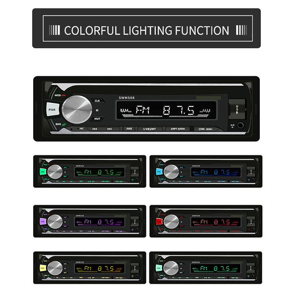 

usb hifi music player mp3 walkman reproductor swm-508 12v car mp3 player bt hands-fm radio card u disk machine audio