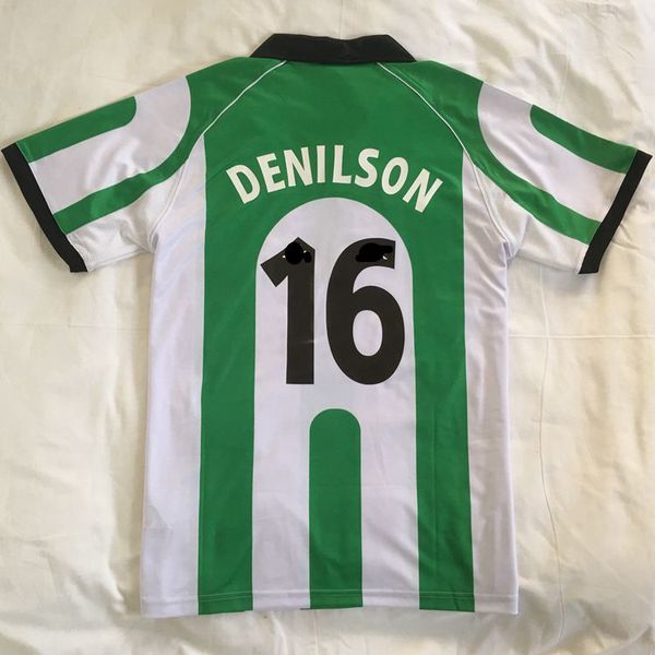 

1998 1999 retro real de betis vintage classic maillot de foot soccer uniform kits soccer jerseys thailand quality football shirts kit, Black;yellow