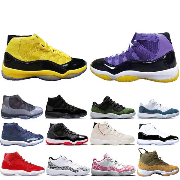 

r new dark blue purple bumblebee 11 11s concord 45 basketball shoes atmosphere grey snakeskin cap and gown women mens trainer sneakers