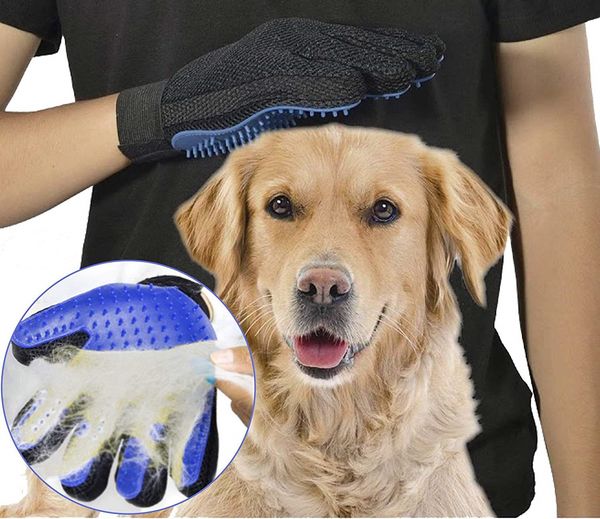

pet grooming gloves,hair remover mitt gentle deshedding brush and massage tool for dog, cat, horses with long short fur