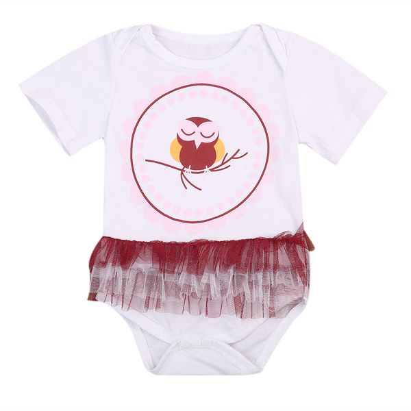 

emmababy малышей детские дети девочка младенческой птица напечатано комбинезон туту одежда экипировка, Blue