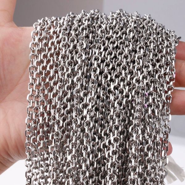 

2/3/4/5mm new fashion diy jewelry 316l stainless steel silver cross chain mens womens necklace in bulk5/10/20meters