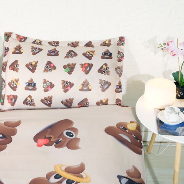 

3 parts per set popular emoji poop 3d bedding set