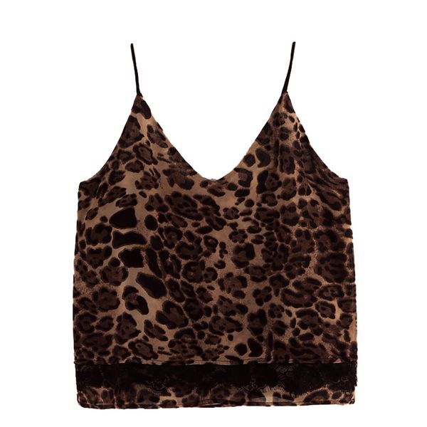 

women strappy camisole v neck leopard vest backless cami party blouse camisole ropa verano mujer, White